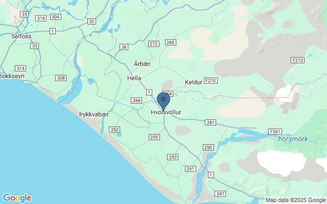 Kaart met locatie Eyjafjallajokull Visitor Centre